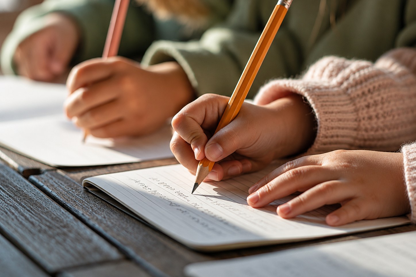 Kinderen die leren schrijven